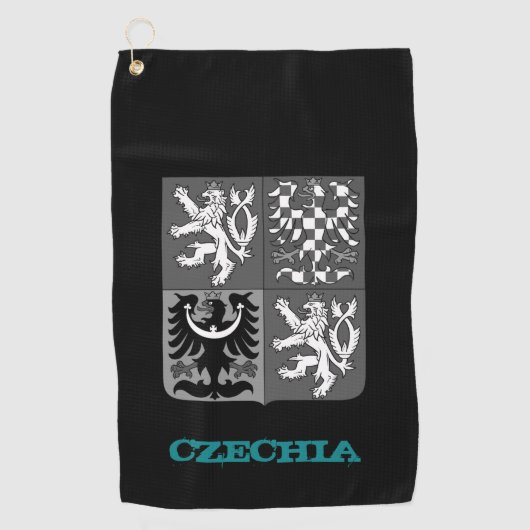 Golfende Tsjechische Republiek en Tsjechisch wapen Golfhanddoek (Voorkant)