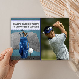 Golfende Vader | Golfer Foto Gelukkige Vaderdag Kaart