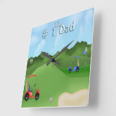 Golfende Vaderdag wandklok (Hoek)