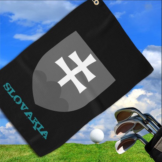 Golfende wapenschild Slowakije en Slowakije/vlag Golfhanddoek