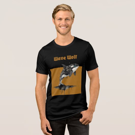 Golfende Wolf Tri-Blend Shirt (Voorkant volledig)