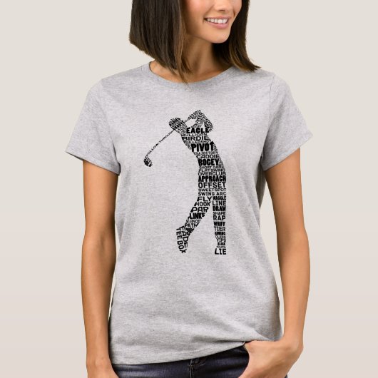 Golfende Word Art, Golf T-shirt (Voorkant)