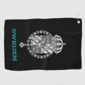Golfende Zweedse en Zweedse wapenschild/vlag Golfhanddoek (Horizontaal)