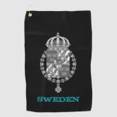 Golfende Zweedse en Zweedse wapenschild/vlag Golfhanddoek (Voorkant)