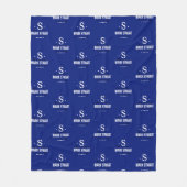 Golfer 1-initiaal Monogram Royal Blue allover Fleece Deken (Voorkant)