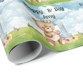 Golfer 1e Verjaardag waterverf een jaar birdie Cadeaupapier (Rol Hoek)