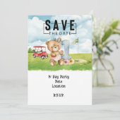 Golfer 1e Verjaardag waterverf een jaar Kaart (Staand voorkant)