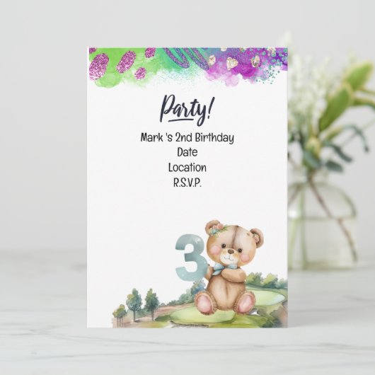 Golfer 3e verjaardag Save the Date Boy Kaart (Staand voorkant)