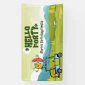 Golfer 40e verjaardagsfeest spandoek (Verticaal)