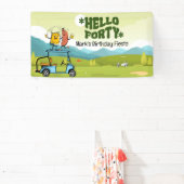 Golfer 40e verjaardagsfeest spandoek (Insitu)