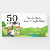 Golfer 50e verjaardagsfeestje spandoek (Horizontaal)