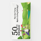 Golfer 50e verjaardagsfeestje spandoek (Verticaal)