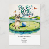 Golfer 60e verjaardag met golfbal op t-shirt briefkaart (Voorkant)