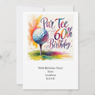 Golfer 60e verjaardag met golfbal op t-shirt kaart