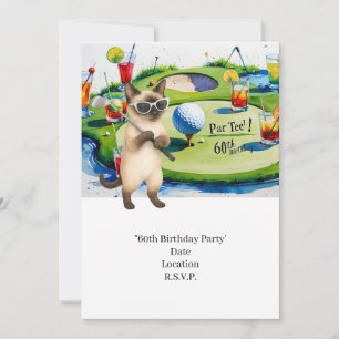 Golfer 60e verjaardag met golfbal op t-shirt kaart