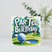 Golfer 60e verjaardag met golfbal op t-shirt kaart (Staand voorkant)