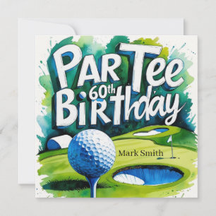 Golfer 60e verjaardag met golfbal op t-shirt kaart