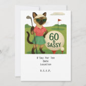 Golfer 60ste verjaardag voor Cat Lover Kaart (Voorkant)