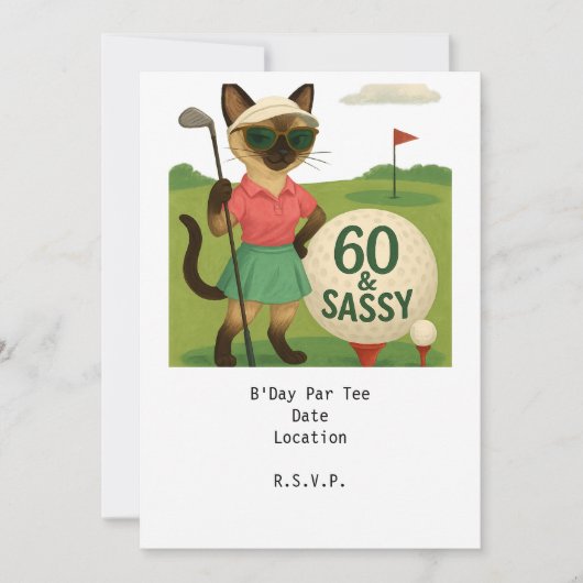 Golfer 60ste verjaardag voor Cat Lover Kaart (Voorkant)