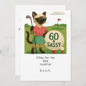 Golfer 60ste verjaardag voor Cat Lover Kaart (Voorkant / Achterkant)