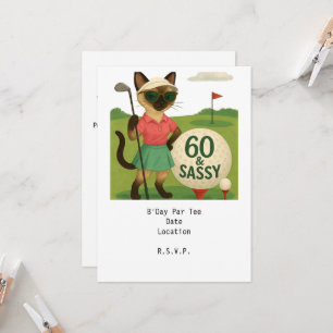 Golfer 60ste verjaardag voor Cat Lover Kaart