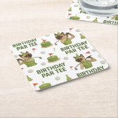 Golfer 60ste verjaardag voor Cat Lover Kartonnen Onderzetters (Schuin)