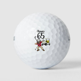 Golfer 65th Verjaardag Dabbing met golfkar Golfballen