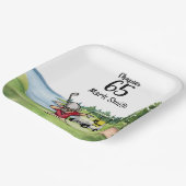 Golfer 65th Verjaardag Dabbing met golfkar Papieren Bordje (Gebogen)