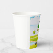 Golfer 75e verjaardag op golfbaan papieren bekers (Rechts)
