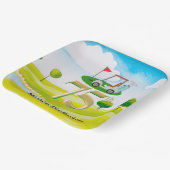 Golfer 75e verjaardag op golfbaan papieren bordje (Gebogen)