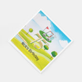 Golfer 75e verjaardag op golfbaan servet (Hoek)