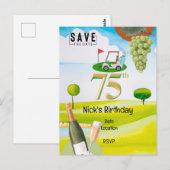 Golfer 75ste verjaardag op golfbaan briefkaart (Voorkant / Achterkant)