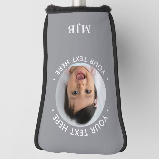 Golfer aangepaste foto gepersonaliseerde monogram  golfheadcover (Draai 90)