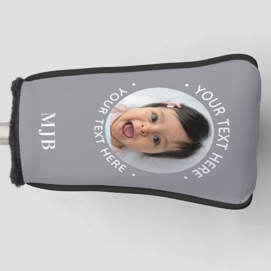 Golfer aangepaste foto gepersonaliseerde monogram golfheadcover (Voorkant)