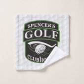 Golfer ADD NAME Player Golf Ball Club Clubhouse Bad Handdoek (Wasdoekje)