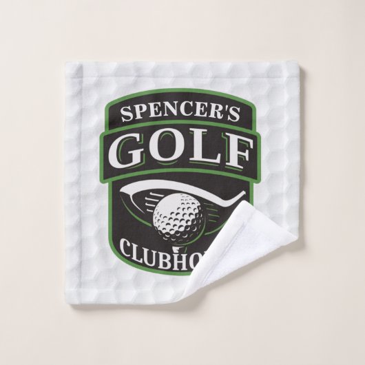 Golfer ADD NAME Player Golf Ball Club Clubhouse Bad Handdoek (Wasdoekje)