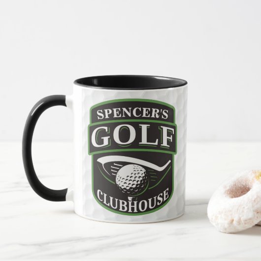 Golfer ADD NAME Player Golf Ball Club Clubhouse Mok (Met donut)