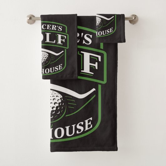 Golfer ADD NAME Pro Golf Player Club Clubhouse Bad Handdoek (Insitu)