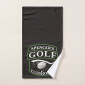 Golfer ADD NAME Pro Golf Player Club Clubhouse Bad Handdoek (Handdoek)