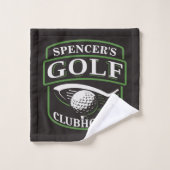 Golfer ADD NAME Pro Golf Player Club Clubhouse Bad Handdoek (Wasdoekje)