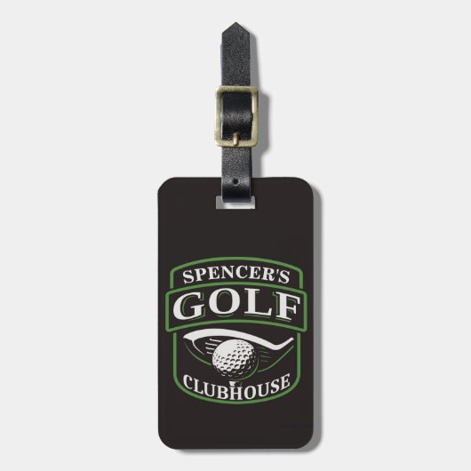 Golfer ADD NAME Pro Golf Player Club Clubhouse Bagagelabel (Voorkant verticaal)