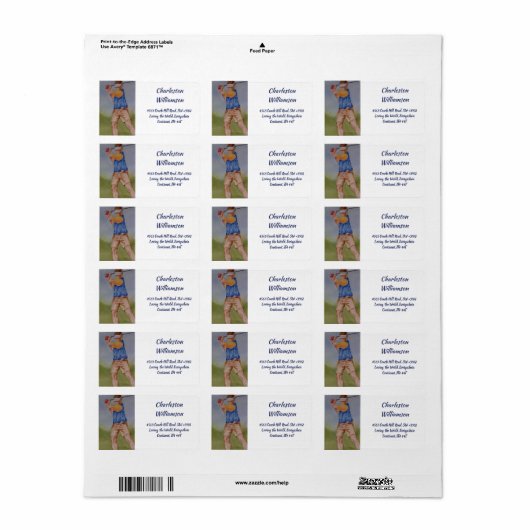 Golfer-adres Etiket (Full Sheet)