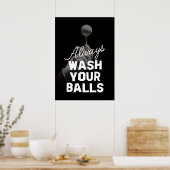 GOLFER, ALTIJD WASH JE BALLEN POSTER (Keuken)