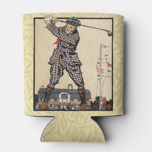 Golfer Antiek Golfen Blikjeskoeler (Achterkant)