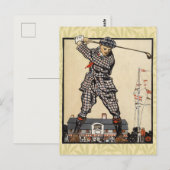 Golfer Antiek Golfen Briefkaart (Voorkant / Achterkant)