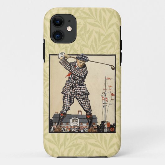 Golfer  Antiek Golfen Case-Mate iPhone Case (Achterkant)