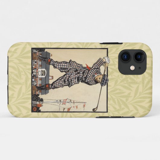 Golfer  Antiek Golfen Case-Mate iPhone Case (Achterkant (horizontaal))