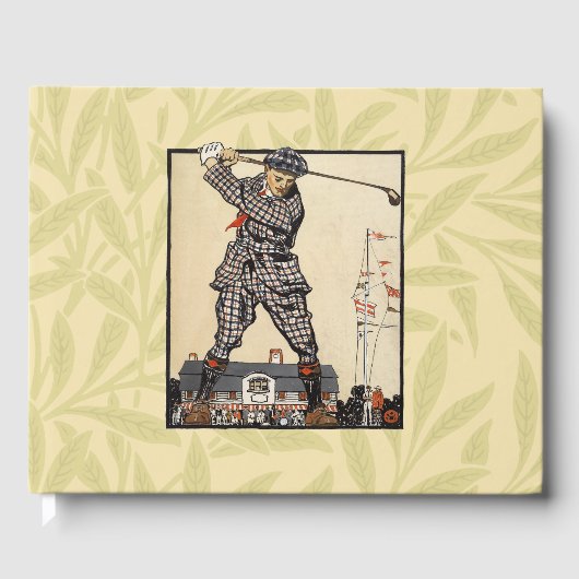 Golfer  Antiek Golfen Gastenboek (Voorkant)