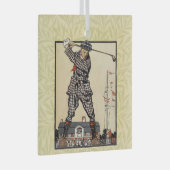 Golfer Antiek Golfen Glas Ornament (Voorkant Rechts)