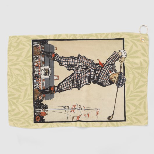 Golfer Antiek Golfen Golfhanddoek (Horizontaal)